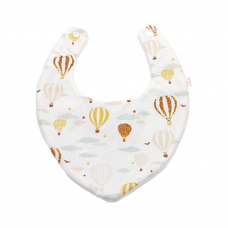 Babero bandana bebé estampado globos aerostáticos en petitmandarina.com