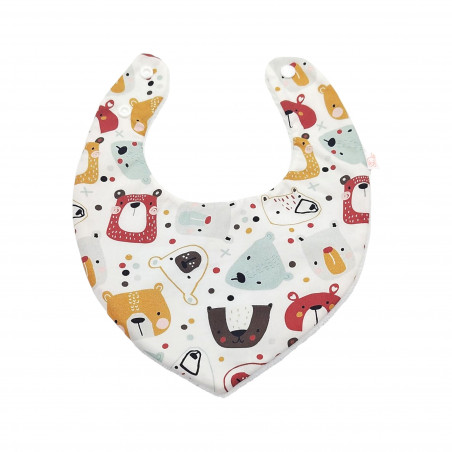 Babero bandana bebé estampado Osos topos en petitmandarina.com