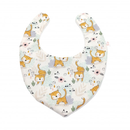 Babero bandana bebé estampado Tigres en petitmandarina.com