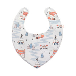 Babero bandana bebé estampado Zorrito Tipi Azul en petitmandarina.com