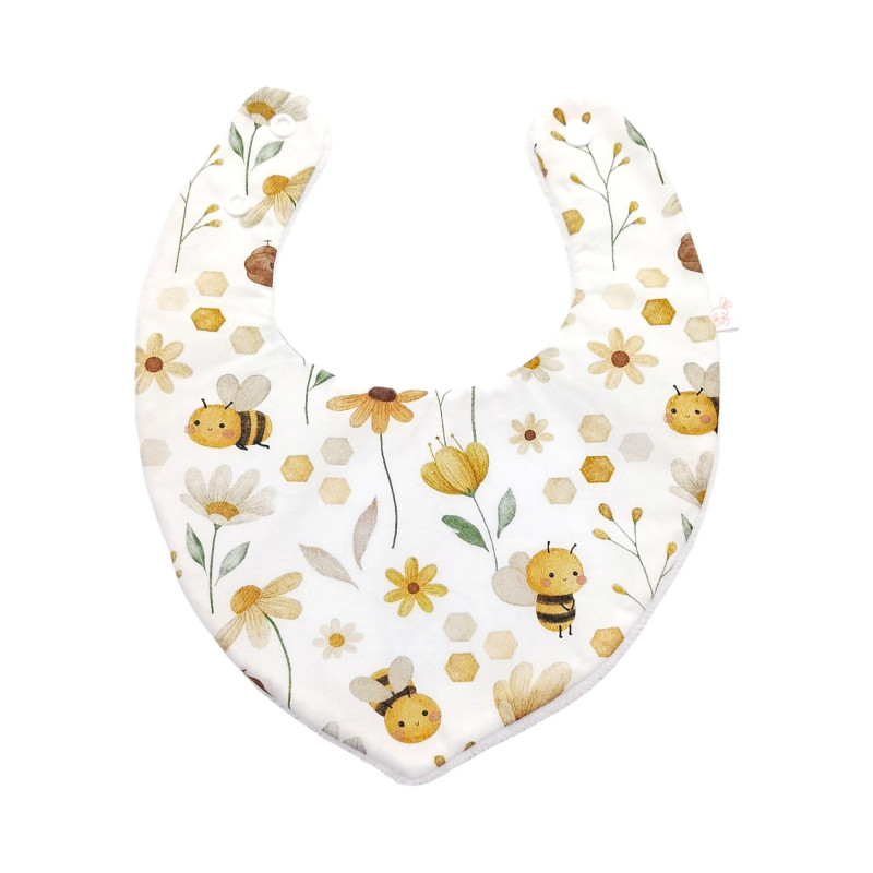 Babero bandana bebé estampado Abejitas en petitmandarina.com