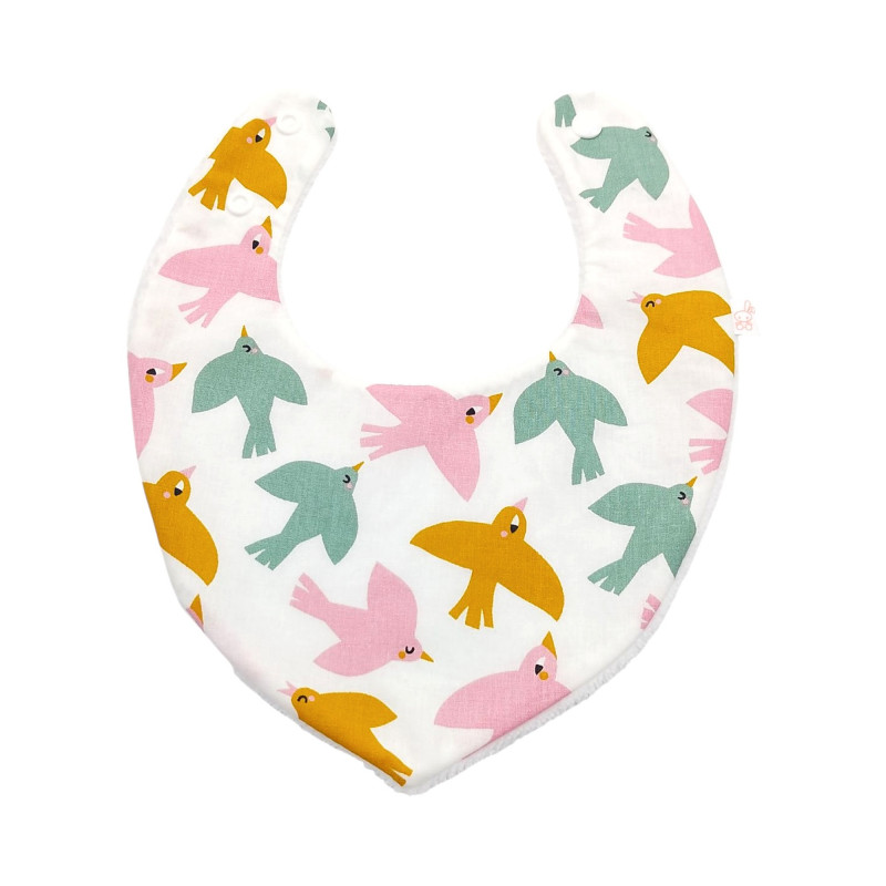 Babero bandana bebé estampado Pájaros en petitmandarina.com