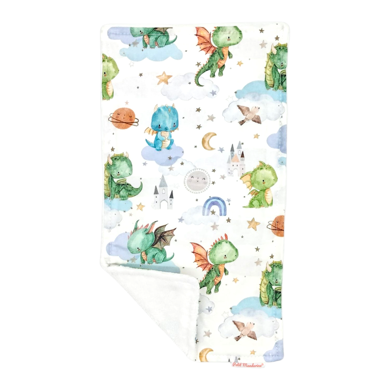 Toalla de lactancia con estampado Dragones acuarela en petitmandarina.com
