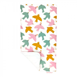 Toalla de lactancia con estampado Pájaros en petitmandarina.com